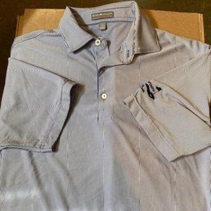 Blue and White Peter Millar Golf Polo